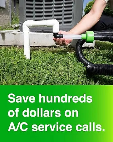 NATRAVOR™ HVAC & AC Drain Line Cleaner Tool – Universal Wet Vac Adapter for 1" Lines (Prevents Clogs & Water Damage)