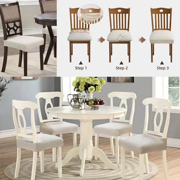 ✨Premium Waterproof Jacquard Chair Seat Cover-Durable Stretch Fit & Easy-Clean Protection