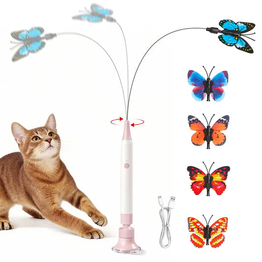 Spinning Butterfly Touch-Activated Electric Cat Toy