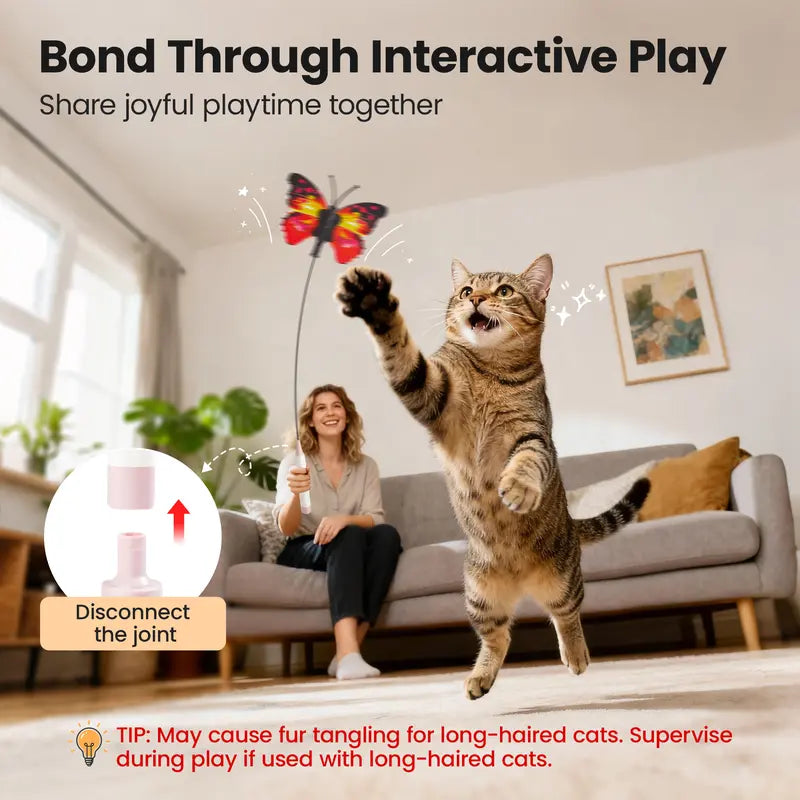Spinning Butterfly Touch-Activated Electric Cat Toy