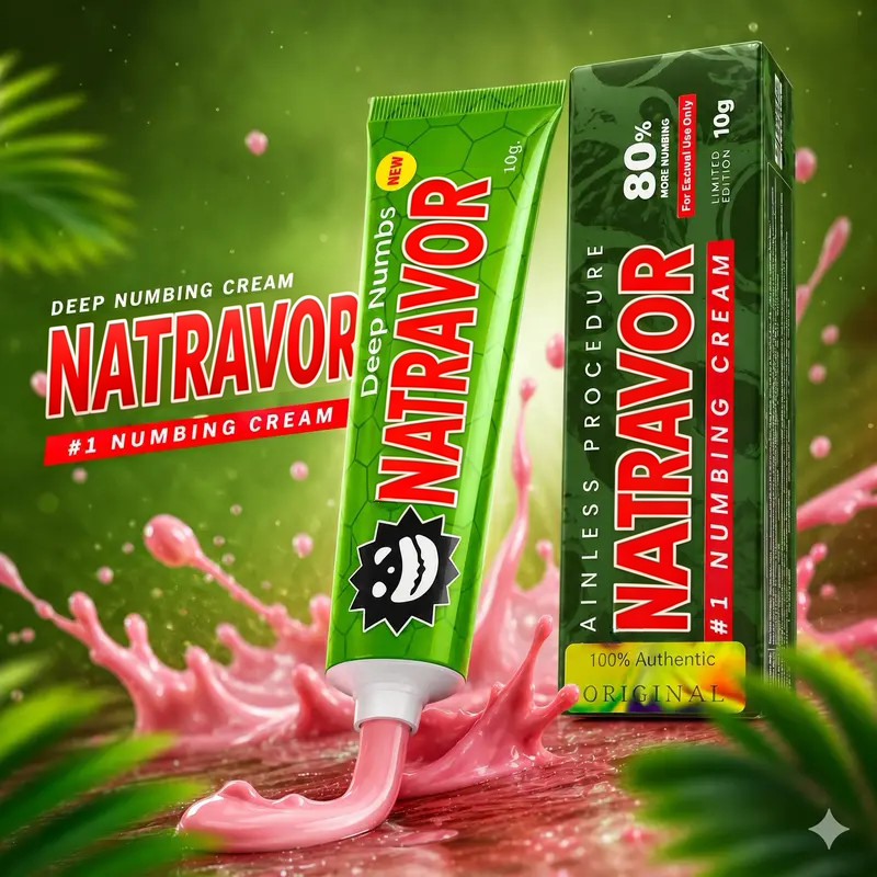 Green 80% Max Strength NATRAVOR Numbing Cream – Pain-Free Long Session Formula for Tattoos, Piercings & Laser (10g / 1 Pack)