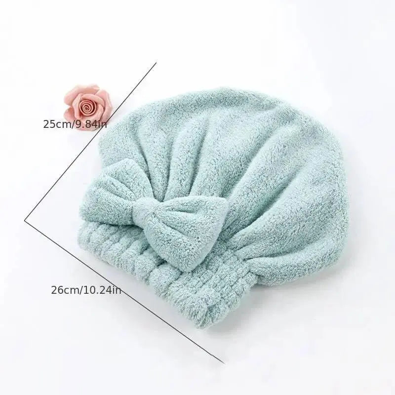 NATRAVOR™ Quick-Dry Hair Towel Wrap Set – Ultra-Absorbent Microfiber Drying Cap with Cute Bow for Frizz-Free Hair & Self-Care (2-Pack / 4-Pack)