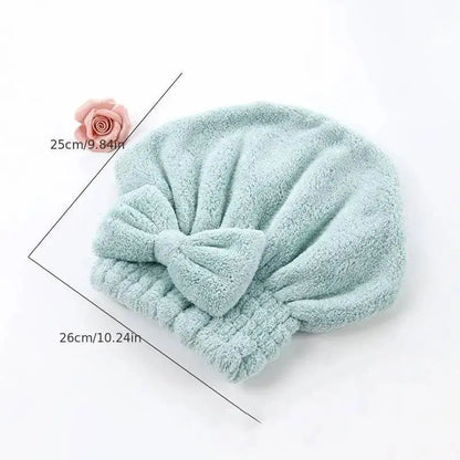 NATRAVOR™ Quick-Dry Hair Towel Wrap Set – Ultra-Absorbent Microfiber Drying Cap with Cute Bow for Frizz-Free Hair & Self-Care (2-Pack / 4-Pack)
