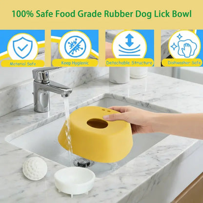 NATRAVOR™ Spin-to-Eat Dog Lick Bowl – Interactive Liquid Treat Slow Feeder & Anti-Spill Anxiety Relief Tray for Dogs (180ml)
