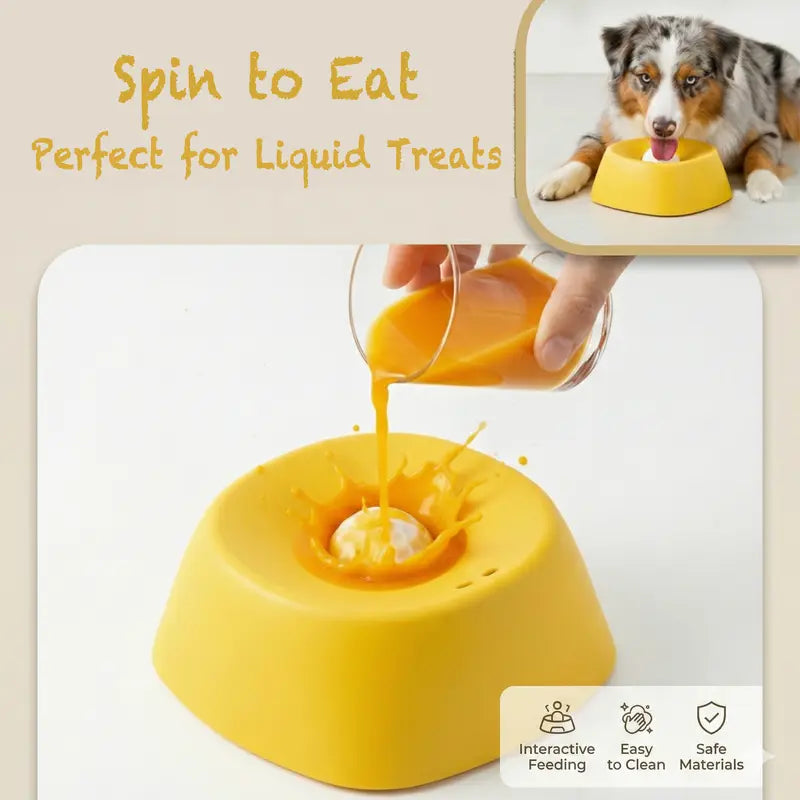 NATRAVOR™ Spin-to-Eat Dog Lick Bowl – Interactive Liquid Treat Slow Feeder & Anti-Spill Anxiety Relief Tray for Dogs (180ml)