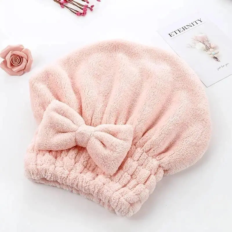 NATRAVOR™ Quick-Dry Hair Towel Wrap Set – Ultra-Absorbent Microfiber Drying Cap with Cute Bow for Frizz-Free Hair & Self-Care (2-Pack / 4-Pack)