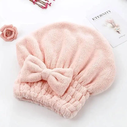 NATRAVOR™ Quick-Dry Hair Towel Wrap Set – Ultra-Absorbent Microfiber Drying Cap with Cute Bow for Frizz-Free Hair & Self-Care (2-Pack / 4-Pack)