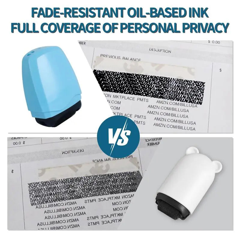 NATRAVOR™ Wide Identity Theft Protection Roller Stamp – Confidential Address Blocker & Privacy Security Stamp for Bills, Mail & Shipping Labels (1 Count)