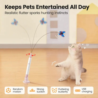 Spinning Butterfly Touch-Activated Electric Cat Toy