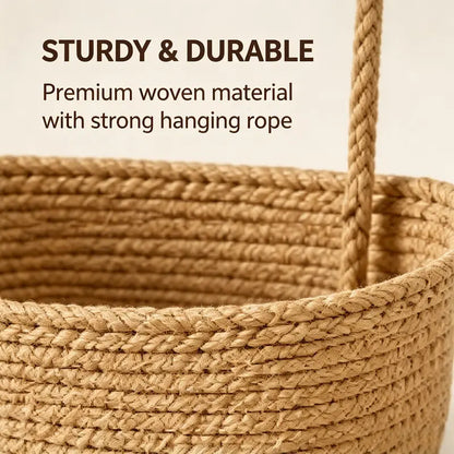 Woven Cotton 3-Tier Over theDoor Hanging Basket Organizer