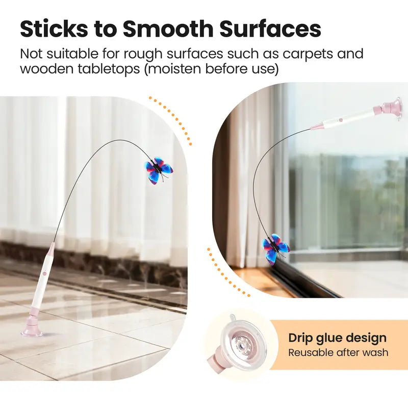 Spinning Butterfly Touch-Activated Electric Cat Toy