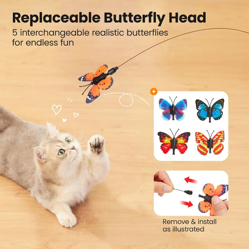 Spinning Butterfly Touch-Activated Electric Cat Toy