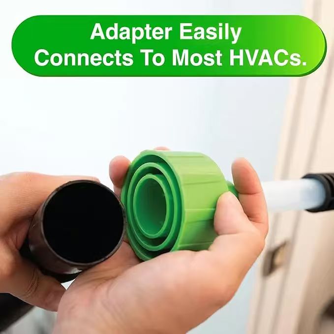 NATRAVOR™ HVAC & AC Drain Line Cleaner Tool – Universal Wet Vac Adapter for 1" Lines (Prevents Clogs & Water Damage)