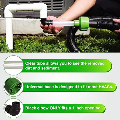 NATRAVOR™ HVAC & AC Drain Line Cleaner Tool – Universal Wet Vac Adapter for 1" Lines (Prevents Clogs & Water Damage)